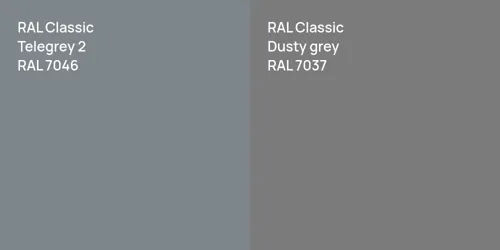 RAL 7046  Telegrey 2 vs RAL 7037  Dusty grey