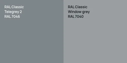 RAL 7046  Telegrey 2 vs RAL 7040  Window grey