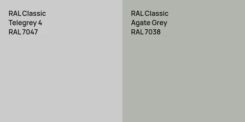 RAL 7047 Telegrey 4 vs RAL 7038 Agate Grey