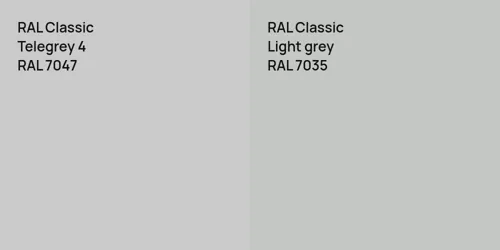 RAL 7047 Telegrey 4 vs RAL 7035  Light grey