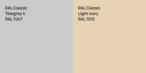 RAL 7047 Telegrey 4 vs RAL 1015  Light ivory