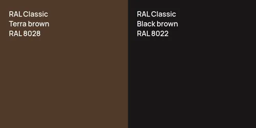 RAL 8028  Terra brown vs RAL 8022  Black brown