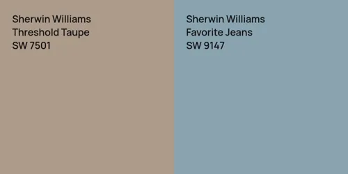 SW 7501 Threshold Taupe vs SW 9147 Favorite Jeans