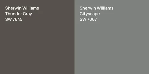 SW 7645 Thunder Gray vs SW 7067 Cityscape