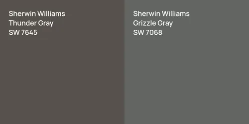 SW 7645 Thunder Gray vs SW 7068 Grizzle Gray