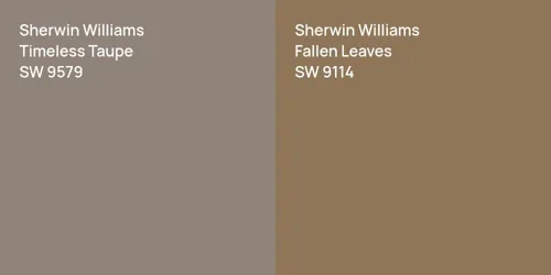 SW 9579 Timeless Taupe vs SW 9114 Fallen Leaves