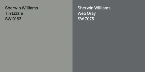 SW 9163 Tin Lizzie vs SW 7075 Web Gray