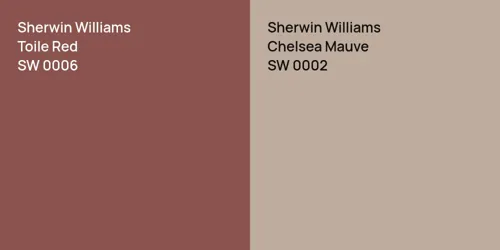 SW 0006 Toile Red vs SW 0002 Chelsea Mauve