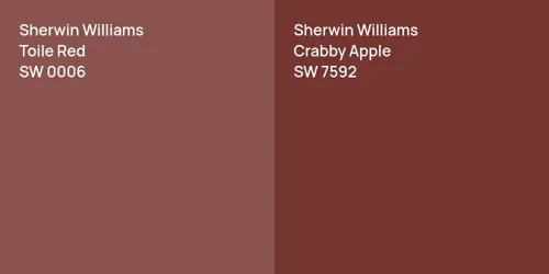 SW 0006 Toile Red vs SW 7592 Crabby Apple