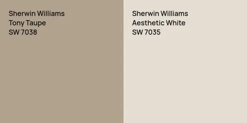 SW 7038 Tony Taupe vs SW 7035 Aesthetic White