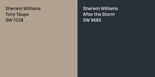 SW 7038 Tony Taupe vs SW 9685 After the Storm