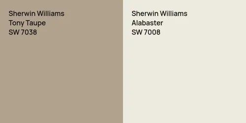 SW 7038 Tony Taupe vs SW 7008 Alabaster