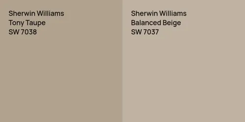 SW 7038 Tony Taupe vs SW 7037 Balanced Beige