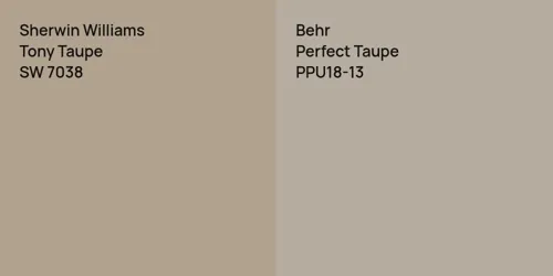 SW 7038 Tony Taupe vs PPU18-13 Perfect Taupe