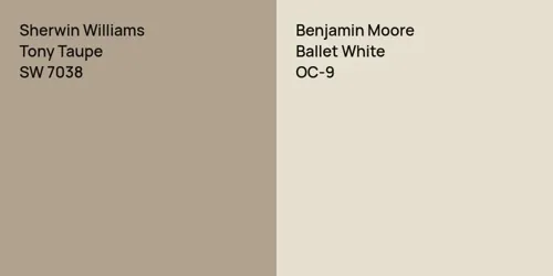 SW 7038 Tony Taupe vs OC-9 Ballet White