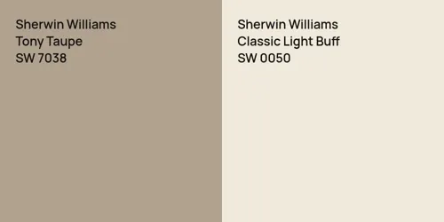 SW 7038 Tony Taupe vs SW 0050 Classic Light Buff