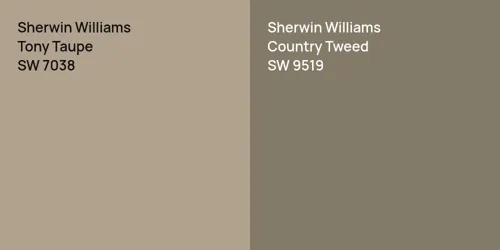 SW 7038 Tony Taupe vs SW 9519 Country Tweed