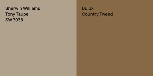 SW 7038 Tony Taupe vs null Country Tweed