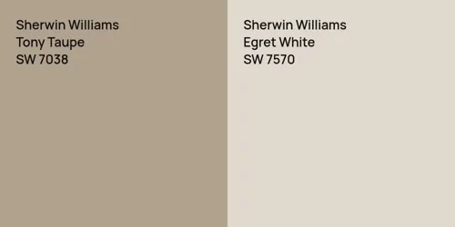 SW 7038 Tony Taupe vs SW 7570 Egret White