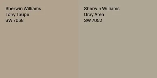 SW 7038 Tony Taupe vs SW 7052 Gray Area