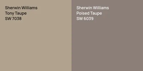 SW 7038 Tony Taupe vs SW 6039 Poised Taupe