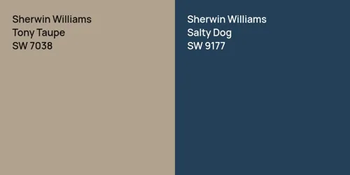 SW 7038 Tony Taupe vs SW 9177 Salty Dog