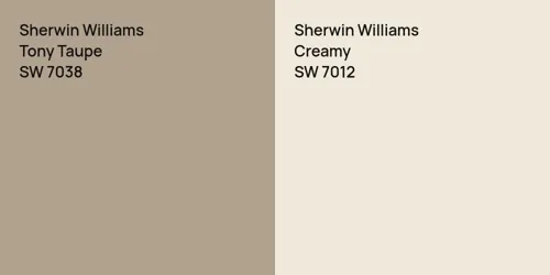 SW 7038 Tony Taupe vs SW 7012 Creamy