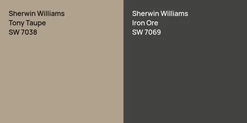 SW 7038 Tony Taupe vs SW 7069 Iron Ore