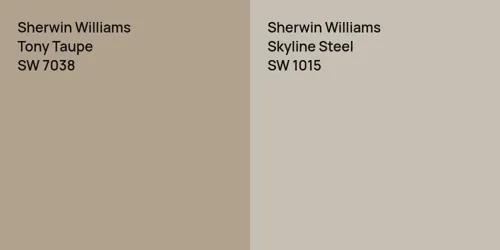 SW 7038 Tony Taupe vs SW 1015 Skyline Steel