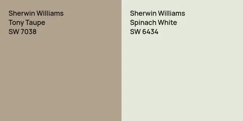 SW 7038 Tony Taupe vs SW 6434 Spinach White