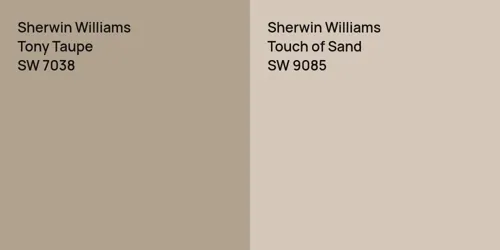 SW 7038 Tony Taupe vs SW 9085 Touch of Sand