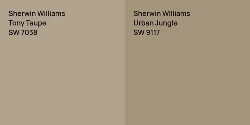 SW 7038 Tony Taupe vs SW 9117 Urban Jungle