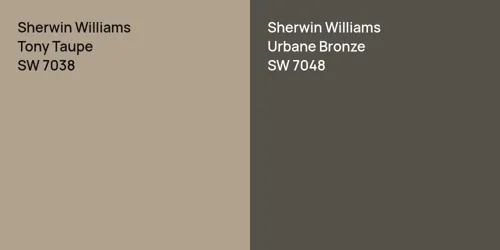 SW 7038 Tony Taupe vs SW 7048 Urbane Bronze