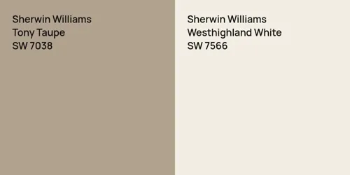 SW 7038 Tony Taupe vs SW 7566 Westhighland White