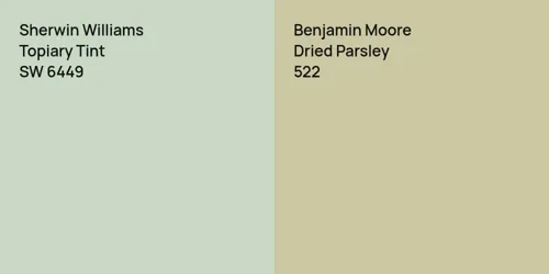 SW 6449 Topiary Tint vs 522 Dried Parsley