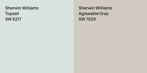 SW 6217 Topsail vs SW 7029 Agreeable Gray