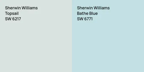 SW 6217 Topsail vs SW 6771 Bathe Blue