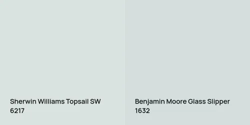 SW 6217 Topsail vs 1632 Glass Slipper