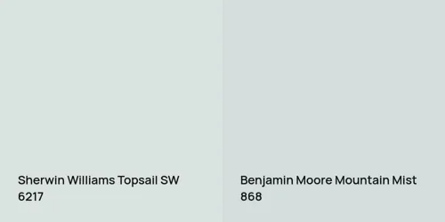 SW 6217 Topsail vs 868 Mountain Mist