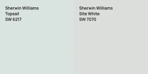 SW 6217 Topsail vs SW 7070 Site White