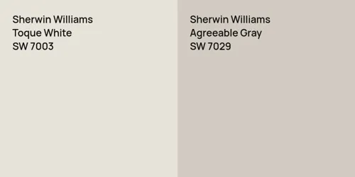 SW 7003 Toque White vs SW 7029 Agreeable Gray