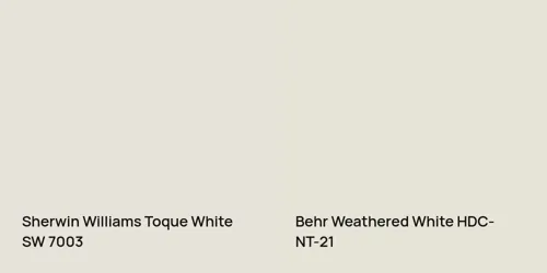 SW 7003 Toque White vs HDC-NT-21 Weathered White