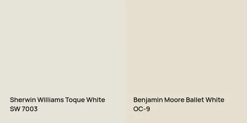 SW 7003 Toque White vs OC-9 Ballet White