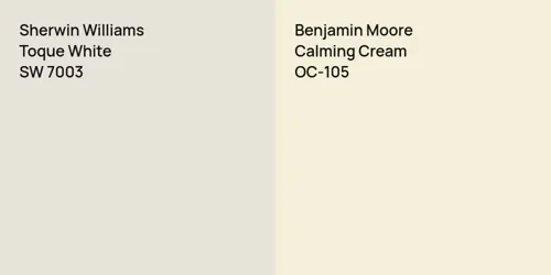 SW 7003 Toque White vs OC-105 Calming Cream