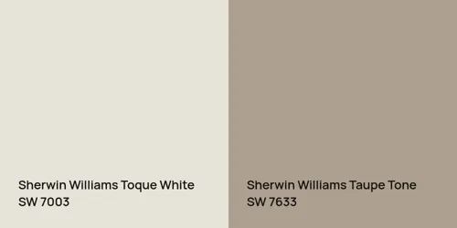 SW 7003 Toque White vs SW 7633 Taupe Tone