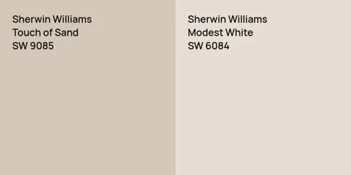 SW 9085 Touch of Sand vs SW 6084 Modest White