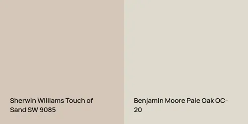 SW 9085 Touch of Sand vs OC-20 Pale Oak