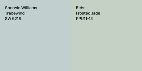 SW 6218 Tradewind vs PPU11-13 Frosted Jade