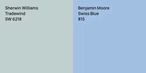 SW 6218 Tradewind vs 815 Swiss Blue