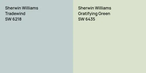 SW 6218 Tradewind vs SW 6435 Gratifying Green